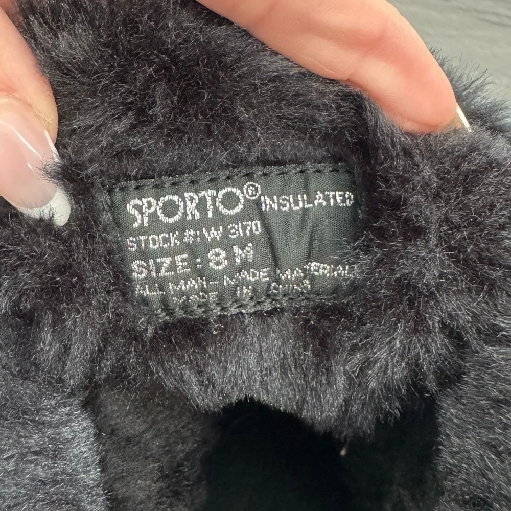 Sporto Insulated Black Front Zip Winter Faux Fur Boots (8)